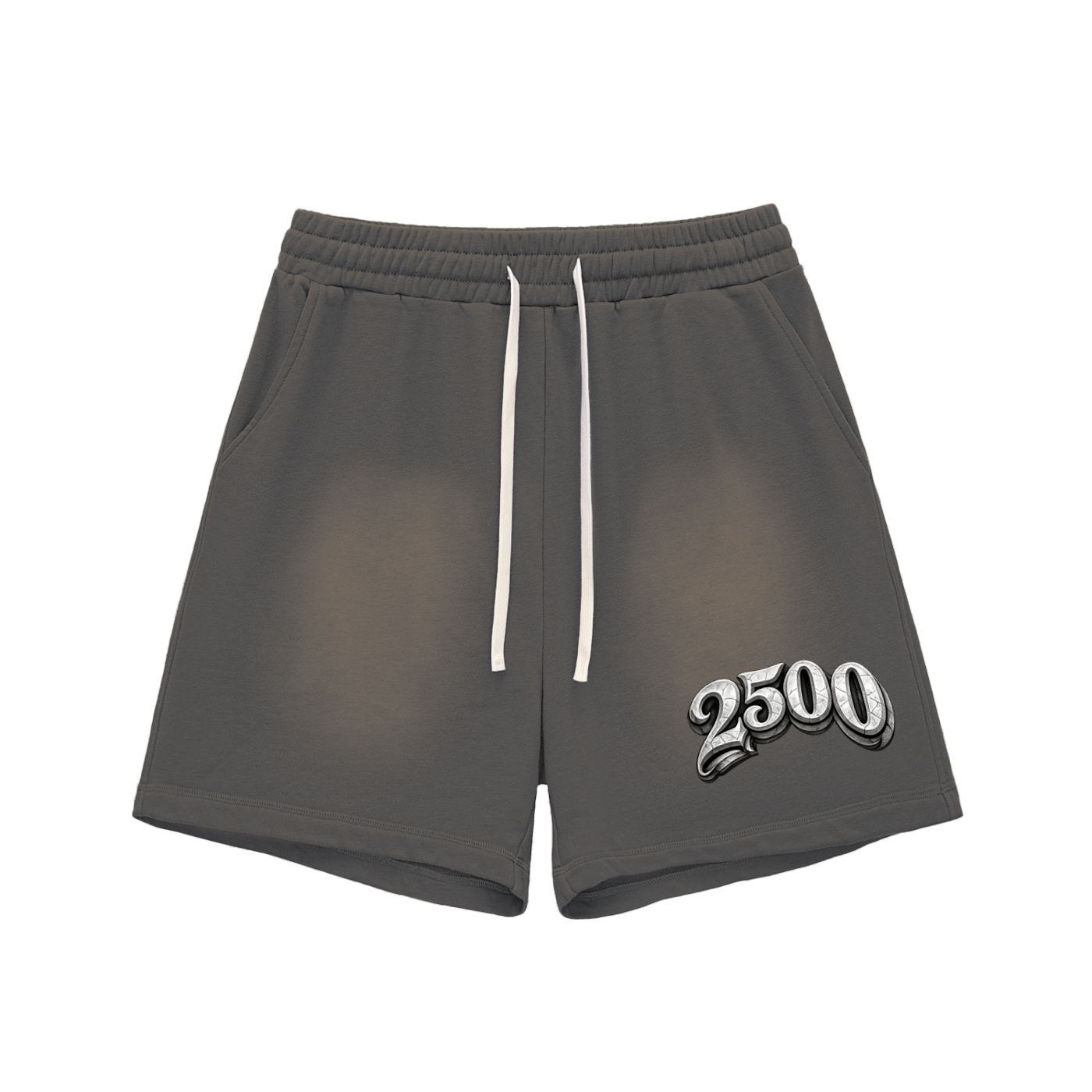2500 Sun Fade Raw Edge Cotton Shorts