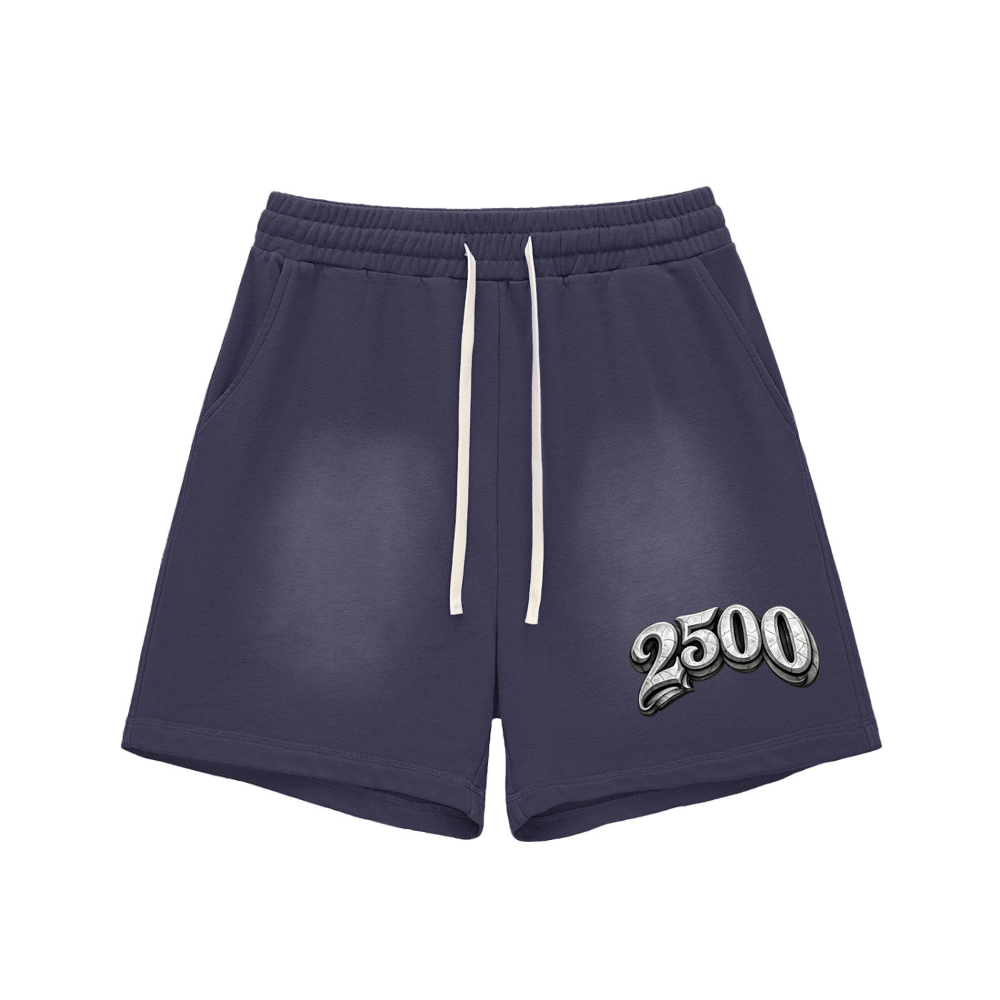 2500 Sun Fade Raw Edge Cotton Shorts