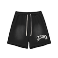 2500 Sun Fade Raw Edge Cotton Shorts
