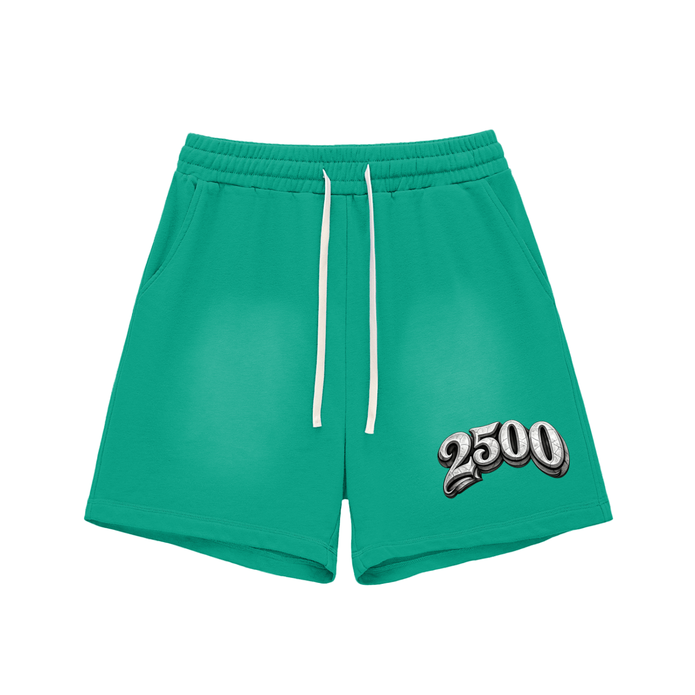 2500 Sun Fade Raw Edge Cotton Shorts