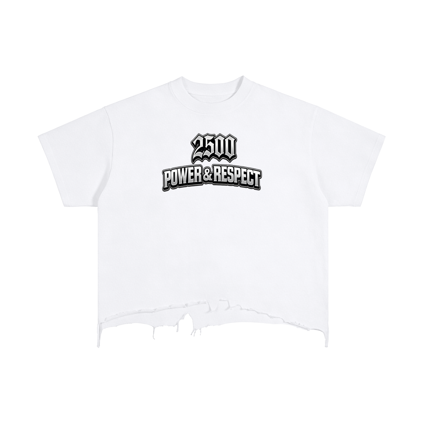 2500 Vintage Wash Boxy Distressed Hem T-Shirt